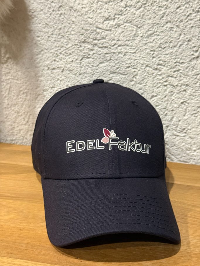 Cap mit Logo blaue Cap mit Firmenlogo Edelfaktur