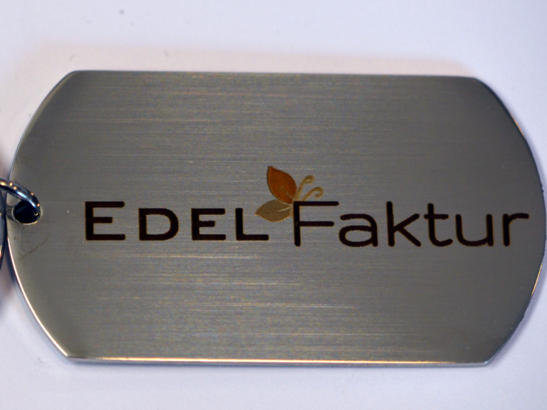Schlüsselanhänger Edelstahl Schlüsselanhänger mit Logo Edelfaktur